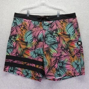 Hurley Board Shorts Mens 36 Surf Swim Beach Trunks Hawaiian Tropical Colorful